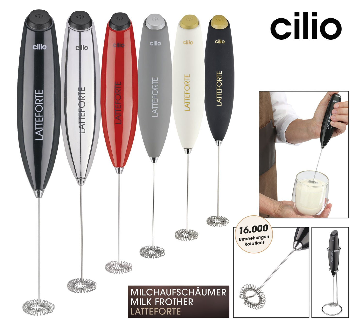 Cilio Milchaufschäumer LATTEFORTE, rot