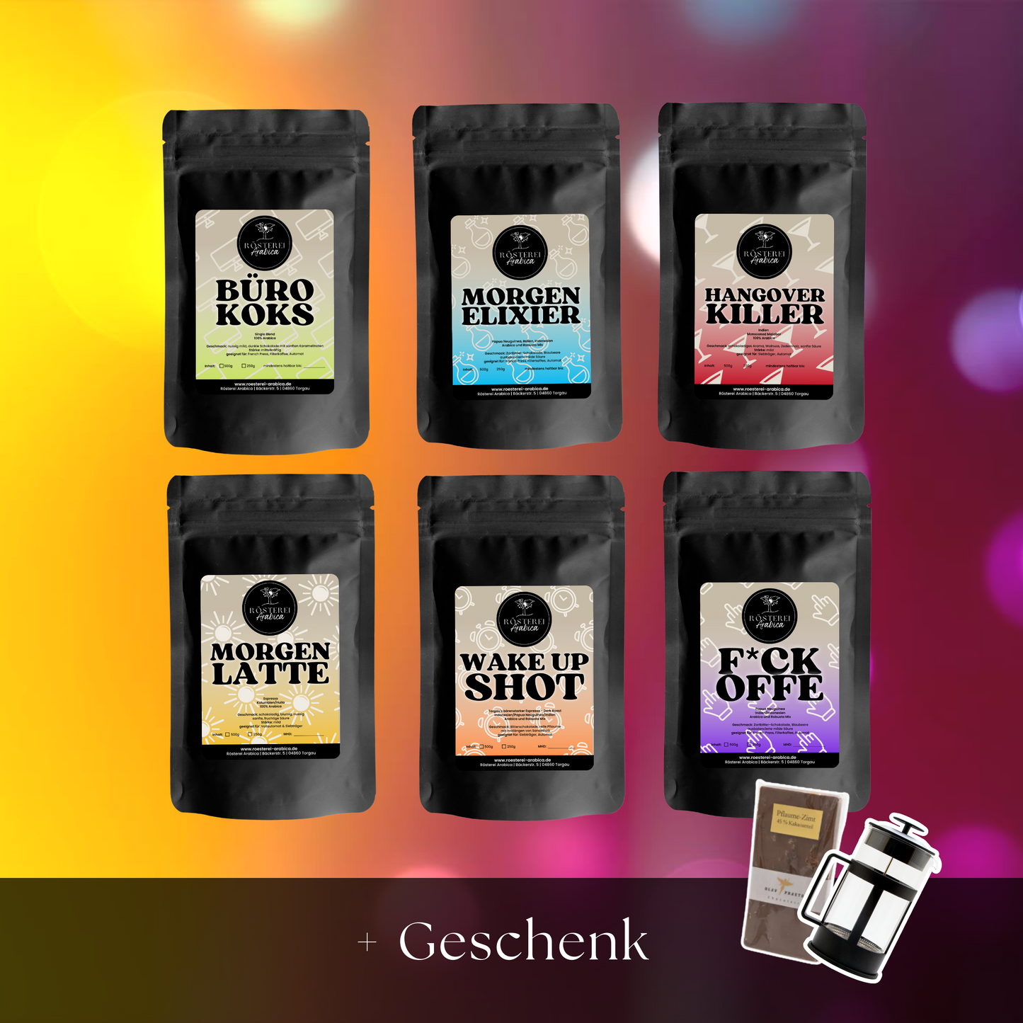 Lieblinge Bundle + gratis French Press & Schokolade