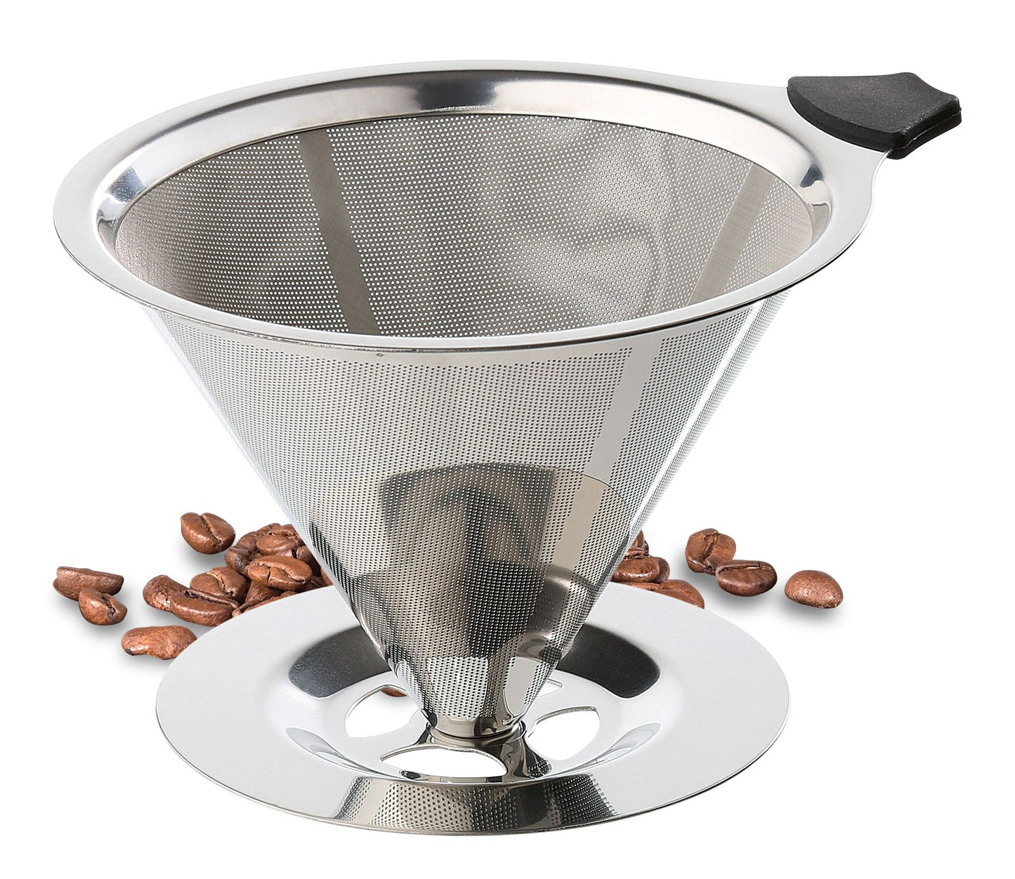 Cilio Dauerfilter für Kaffee mit Standfuß Edelstahl