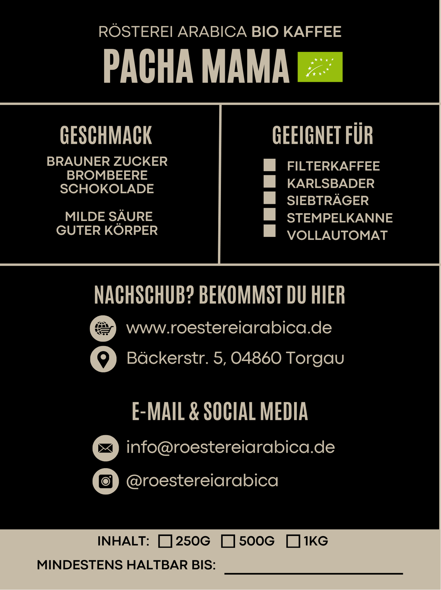 Peru Pacha Mama Bio Kaffee Rösterei