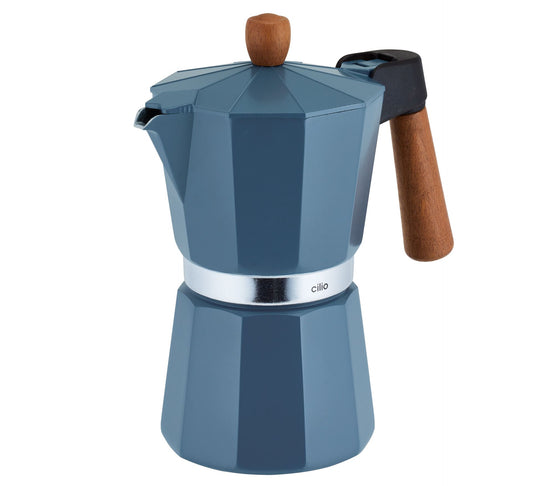 Espressokocher LEGNO 6Tassen  blu Cilio