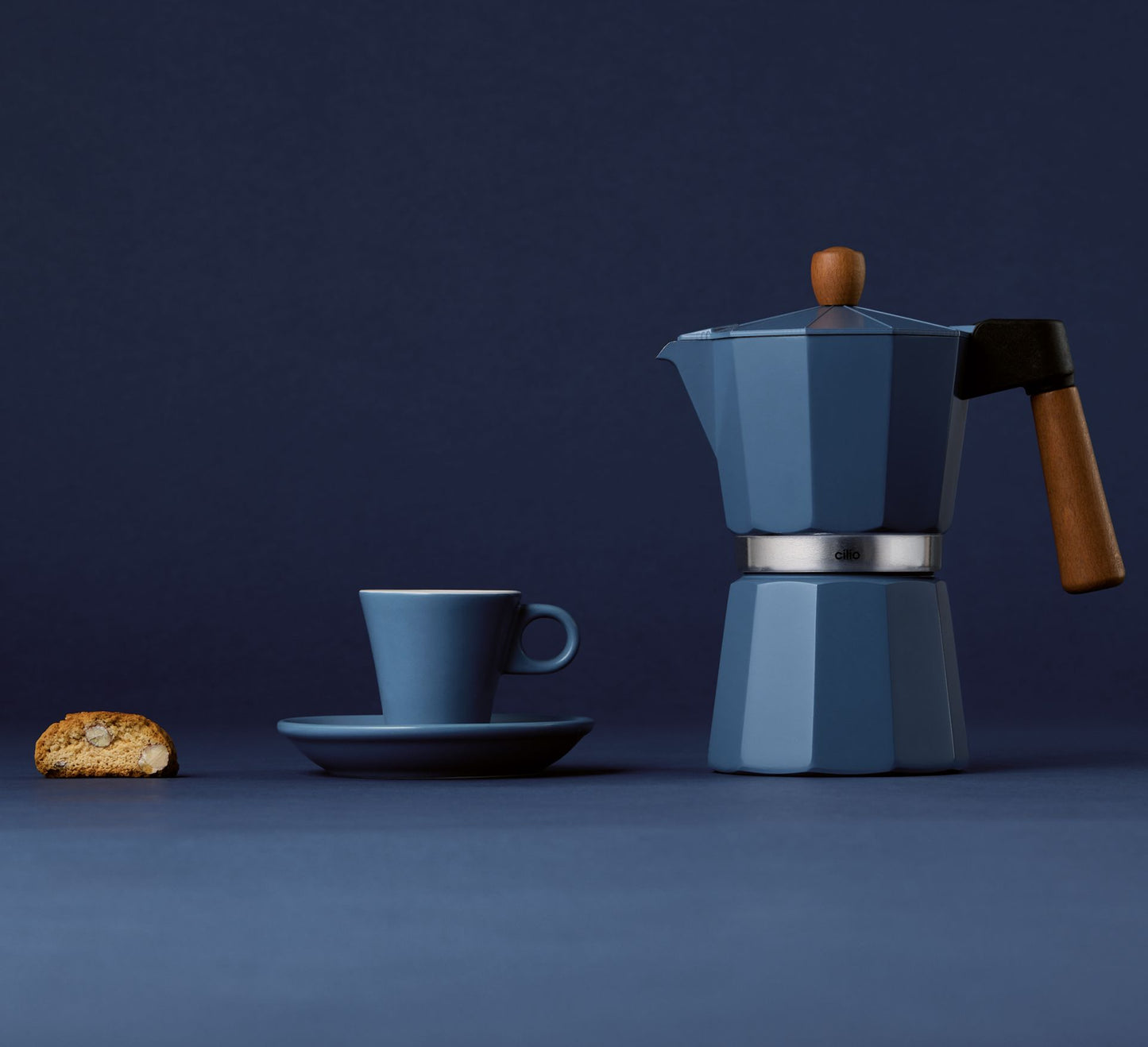Espressokocher LEGNO 6Tassen  blu Cilio
