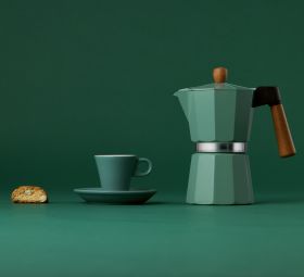Espressokocher LEGNO 6Tassen menta