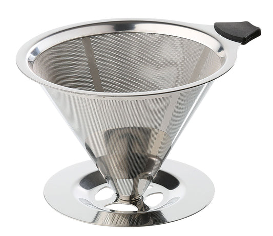 Cilio Dauerfilter für Kaffee mit Standfuß Edelstahl