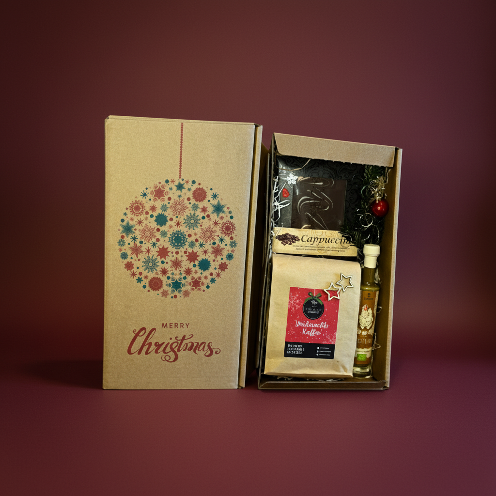 Weihnachtspräsent Geschenkidee mit Kaffee, Eierlikör, Schokolade