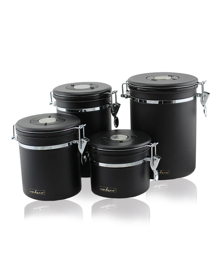 Monkano | Kaffeedose MONZA Edelstahl 304 mit integriertem Aroma-Ventil