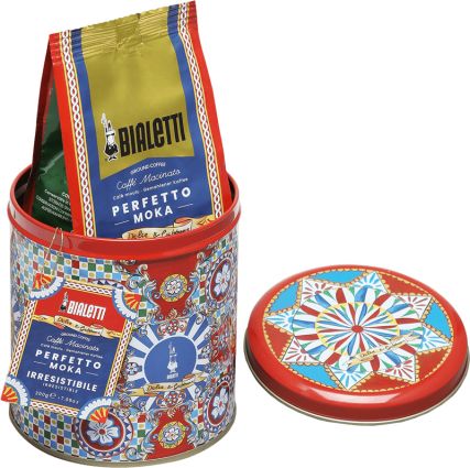 Dolce & Gabbana Design Kaffeedose rot inkl. Perfetto Moka Irresistibile, Kaffee gemahlen 200g